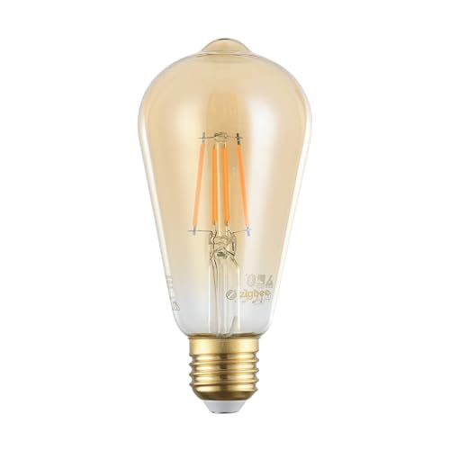 EGLO connect.z Smart-Home-Set, 2x LED Leuchtmittel E27, ST64, mit Fernbedienung, ZigBee, App und Sprachsteuerung Alexa, dimmbar, 2 Vintage-Glühbirnen amber, je 500 Lumen, je 5,5 Watt, warmweiß EGLO connect.z Smart-Home-Set, 2x LED Leuchtmittel E27, ST64, mit Fernbedienung, ZigBee, App und Sprachsteuerung Alexa, dimmbar, 2 Vintage-Glühbirnen amber, je 500 Lumen, je 5,5 Watt, warmweiß von EGLO