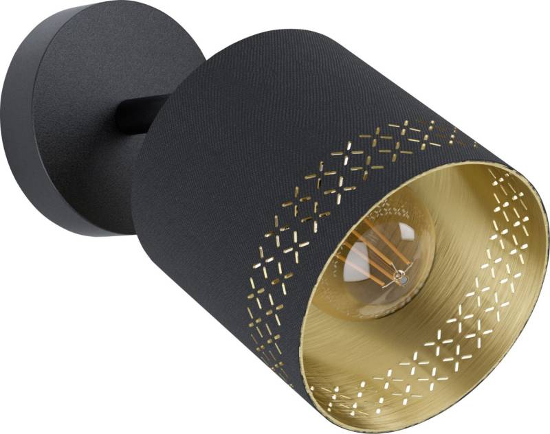 Eglo 1er Spot Esteperra schwarz-gold 24 x 12 cm E27 von EGLO