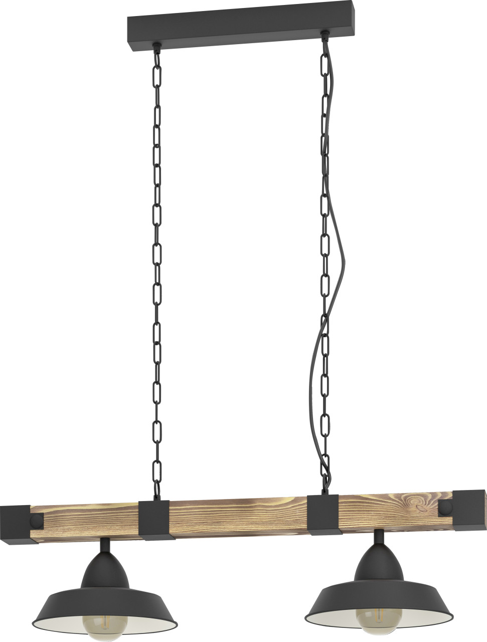 Eglo 2er Hängeleuchte Oldbury schwarz braun 86 x 26 x 110 cm E27 Eglo 2er Hängeleuchte Oldbury schwarz braun 86 x 26 x 110 cm E27 von EGLO