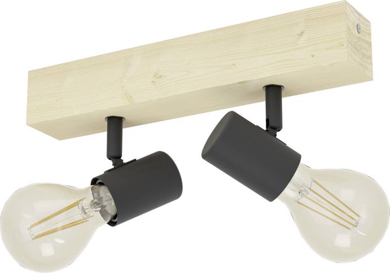 Eglo 2er Spot Townshend 3 schwarz natur 30 x 5 cm E27 von EGLO