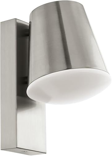 EGLO Smart Home LED Wandlampe Caldiero-C, Wandleuchte außen, Außenlampe aus Edelstahl, Kunststoff in weiß, Außenleuchte mit E27 Fassung, IP44 von EGLO
