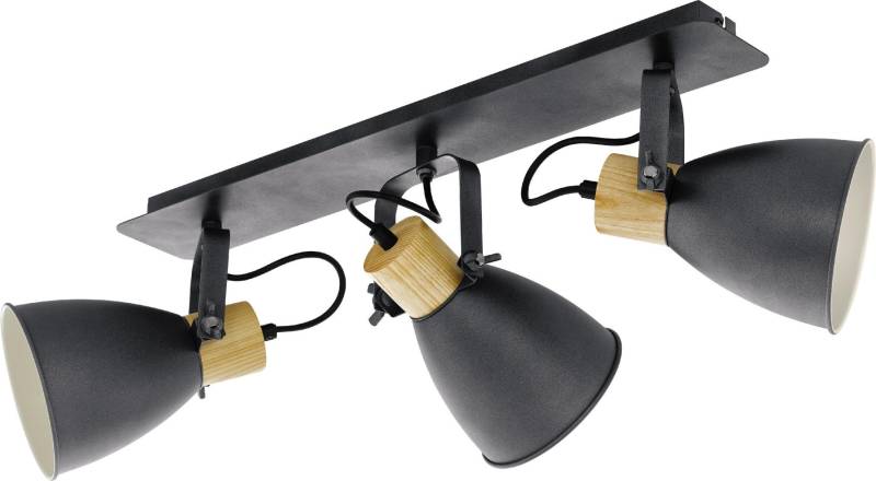 Eglo 3er Spot Coswarth anthrazit holz 67 x 14 x 24 cm E27 von EGLO