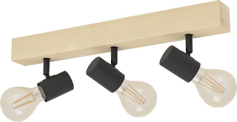 Eglo 3er Spot Townshend 3 schwarz natur 48 x 5 cm E27 von EGLO