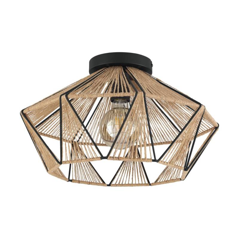 Eglo Deckenleuchte Adwickle schwarz natur Ø 44,5 cm E27 von EGLO