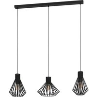 Eglo - Hängelampe Basidano, Pendelleuchte Esstisch 3-flammig, ausgefallene Esszimmerlampe aus Metall in schwarz, Hängeleuchte mit E27 Fassung Eglo - Hängelampe Basidano, Pendelleuchte Esstisch 3-flammig, ausgefallene Esszimmerlampe aus Metall in schwarz, Hängeleuchte mit E27 Fassung von EGLO