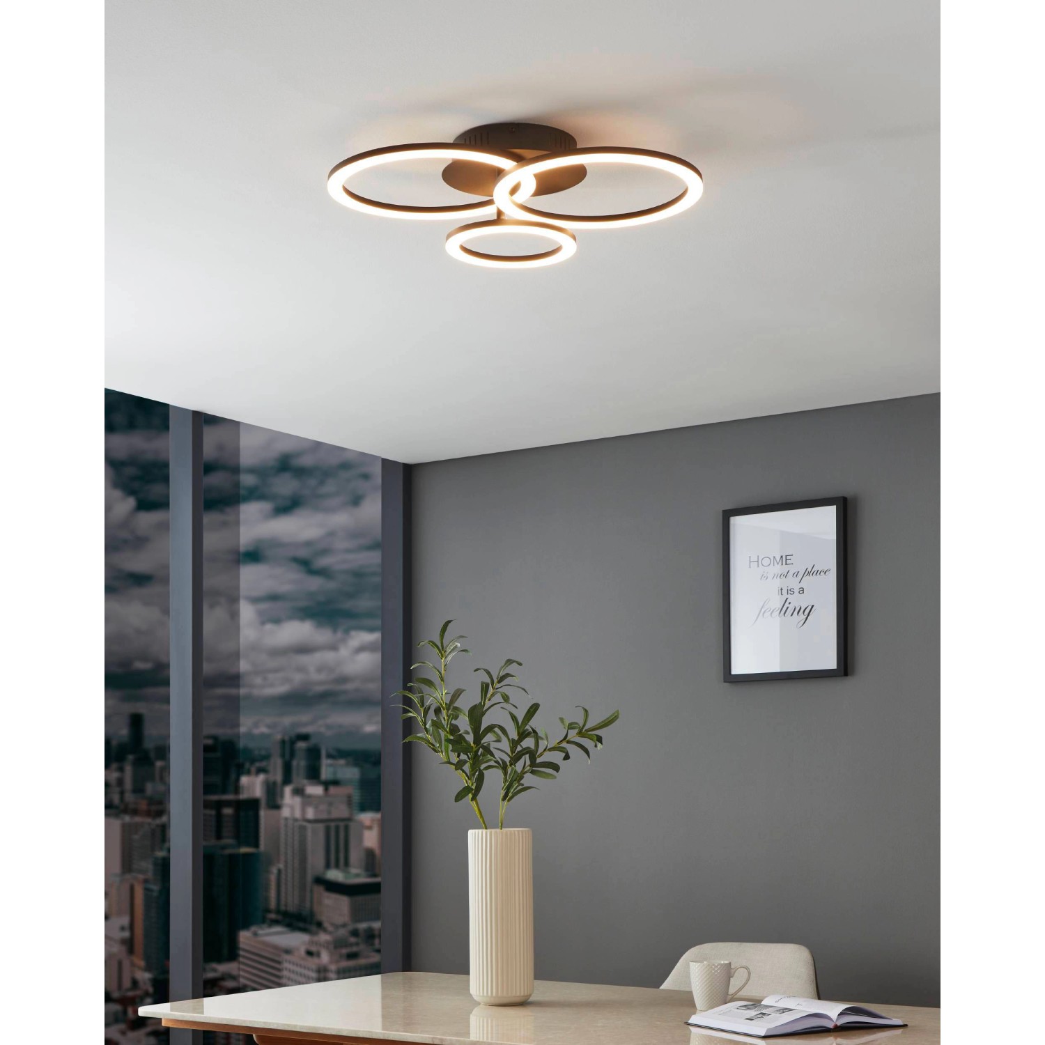 Eglo LED-Deckenleuchte Parrapos-Z 54,5 cm x 44,5 cm Weiß Schwarz Eglo LED-Deckenleuchte Parrapos-Z 54,5 cm x 44,5 cm Weiß Schwarz von EGLO