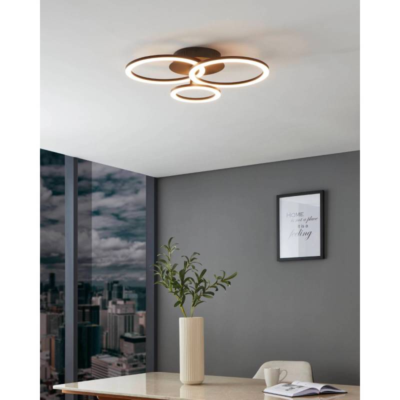 Eglo LED-Deckenleuchte Parrapos-Z 54,5 cm x 44,5 cm Weiß Schwarz von EGLO