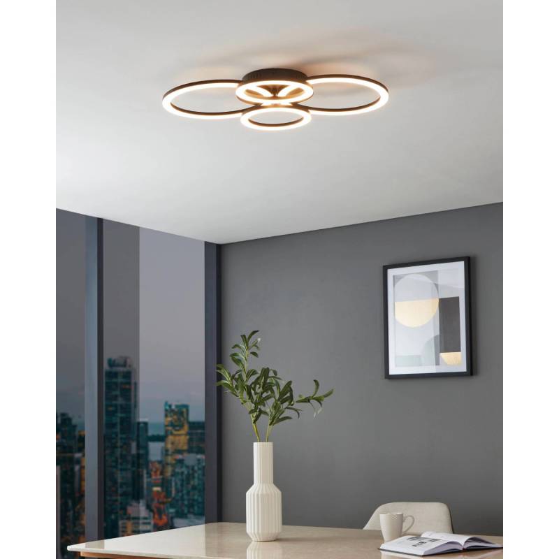 Eglo LED-Deckenleuchte Parrapos-Z 61,4 cm x 45 cm Weiß Schwarz von EGLO