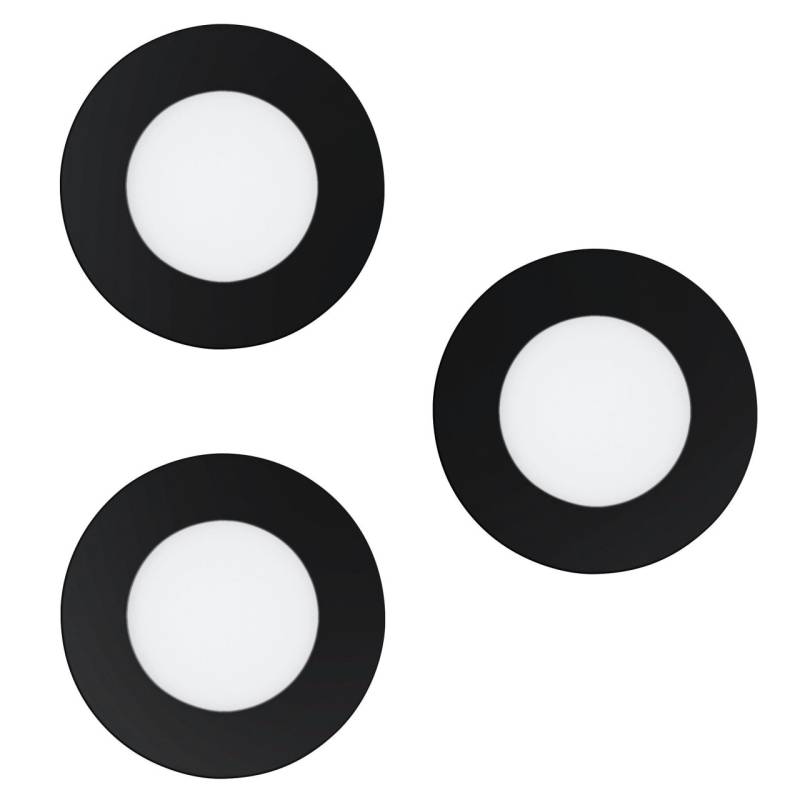 Eglo LED Einbauleuchten Fueva-Z 3x2,8W, CCT, RGB, Ø86mm, schwarz von EGLO