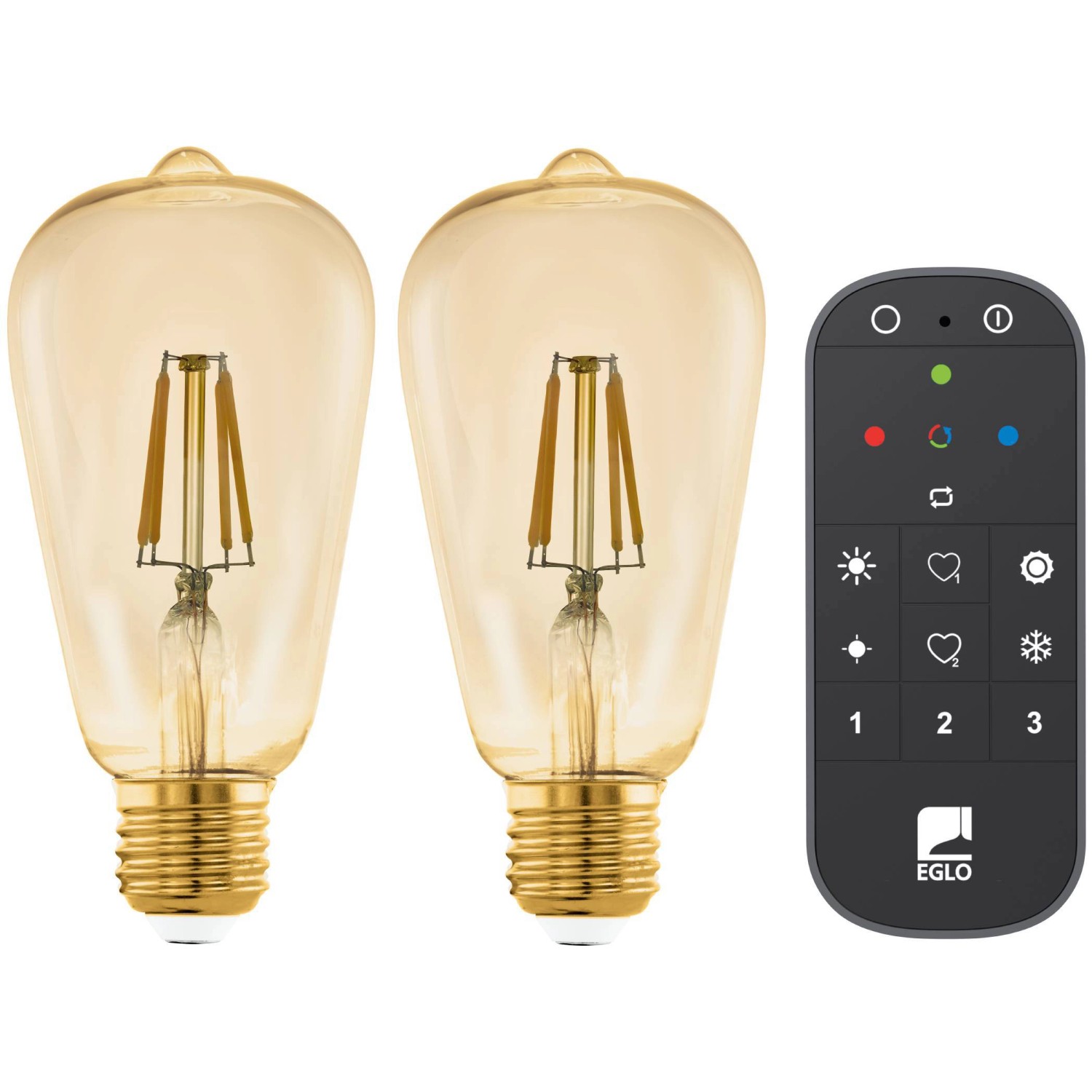 Eglo LED Leuchtmittel ST64 Warmweiß Set 2 Stk. E27 5,5W inkl. Fernbed. Filament Eglo LED Leuchtmittel ST64 Warmweiß Set 2 Stk. E27 5,5W inkl. Fernbed. Filament von EGLO