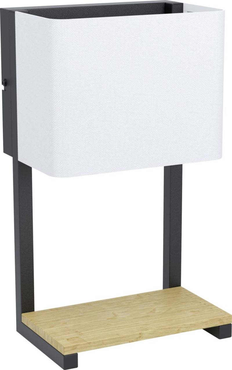 Eglo LED Wandleuchte Galdakao weiß-schwarz-natur 35 x 20 cm warmweiß von EGLO