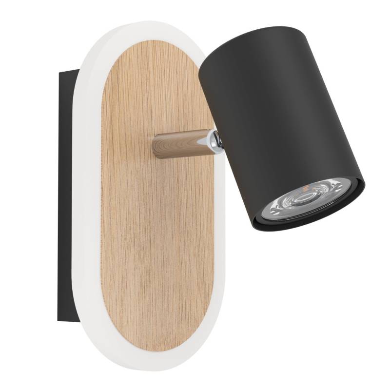 Eglo LED Wandleuchte Rimbocchi 1x6W, 750 lm, 3000K, warmweiß, schwarz von EGLO