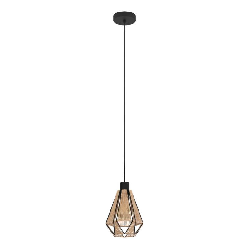 Eglo Pendelleuchte Adwickle natur schwarz 17 x 110 cm E27 von EGLO
