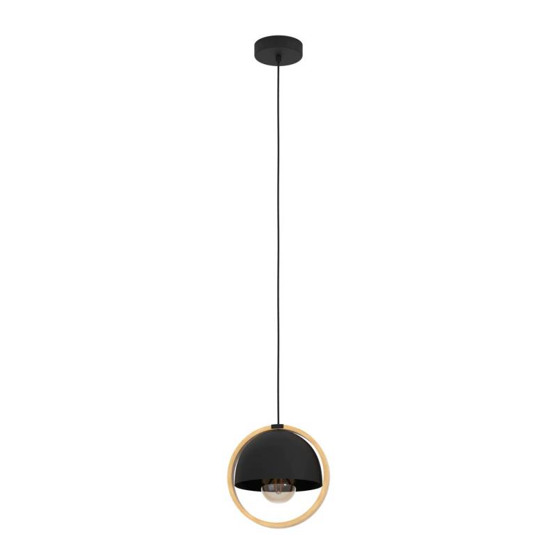 Eglo Pendelleuchte Callow Schwarz-Braun Ø 23 cmx 110 cm 1-flammig von EGLO