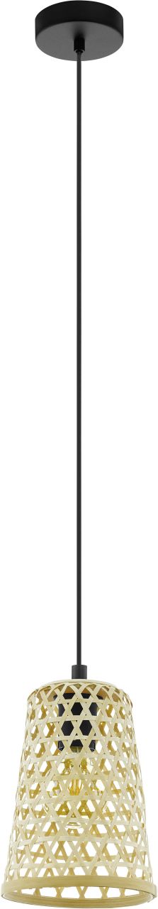 Eglo Pendelleuchte Claverdon schwarz-natur Ø 18 cm E27 von EGLO