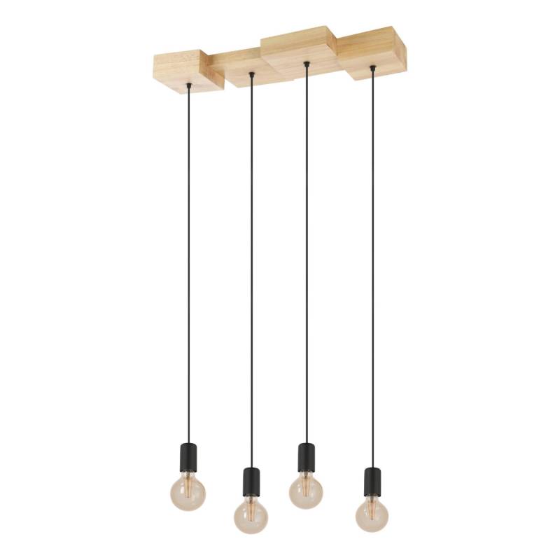 Eglo Pendelleuchte Halkin Braun-Schwarz Ø 25 cm x 110 cm 4-flammig von EGLO