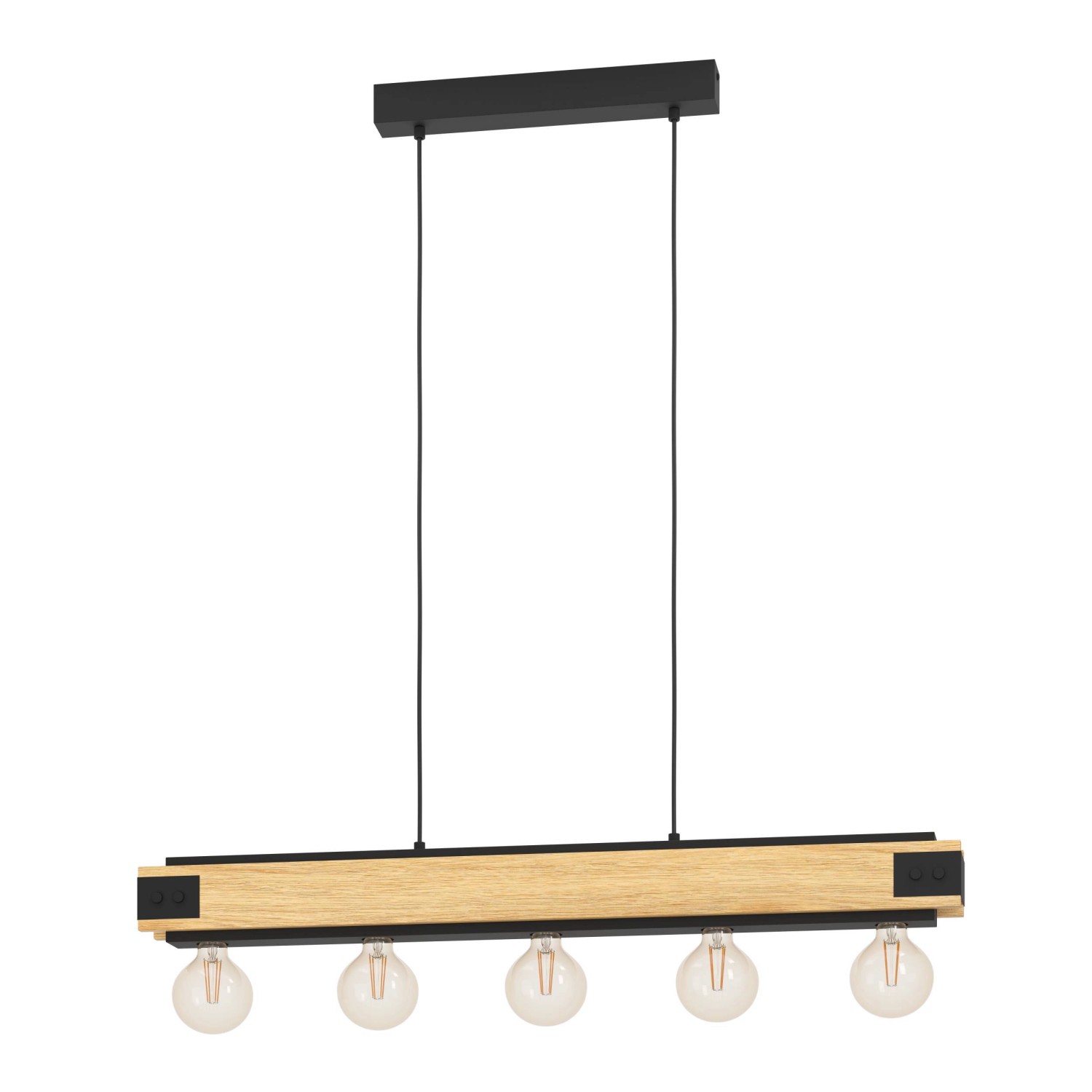 Eglo Pendelleuchte Layham Braun-Schwarz Ø 85 cm x 110 cm 5-flammig Eglo Pendelleuchte Layham Braun-Schwarz Ø 85 cm x 110 cm 5-flammig von EGLO