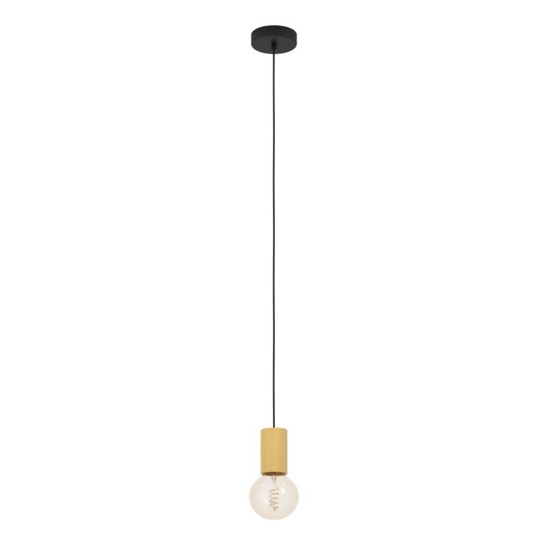 Eglo Pendelleuchte Pozueta 1-flammig Schwarz-Braun 110 cm x Ø 6,5 cm von EGLO