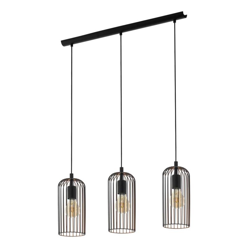 Eglo Pendelleuchte Roccamena Schwarz-Kupfer 110 cm x 13 cm x 73 cm 3-flammig von EGLO