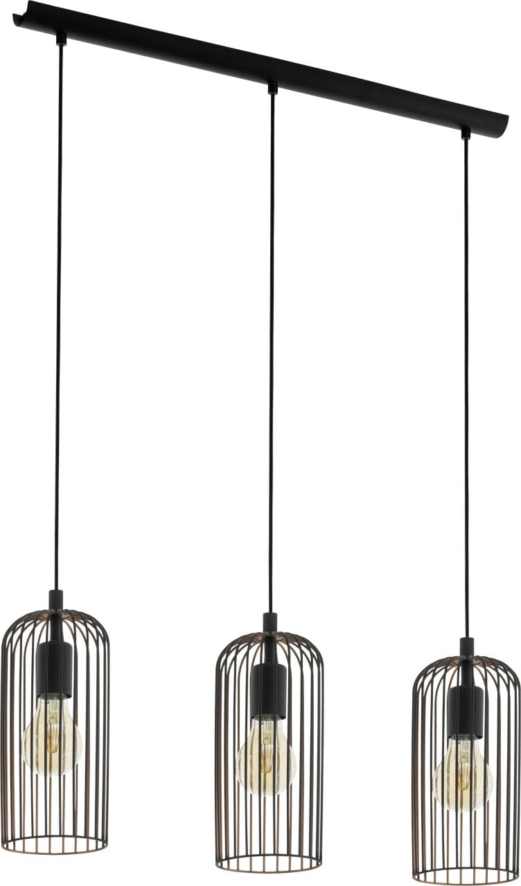 Eglo 3er Pendelleuchte Roccamena schwarz-kupfer 73 x 13 cm E27 von EGLO