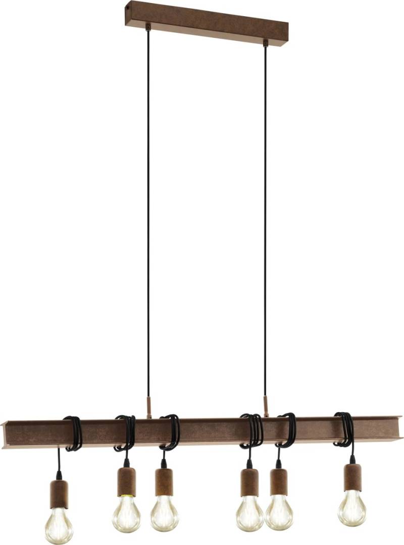 Eglo Pendelleuchte Townshend 4 antik-braun 100,5 x 7 cm E27, max. 60 W von EGLO