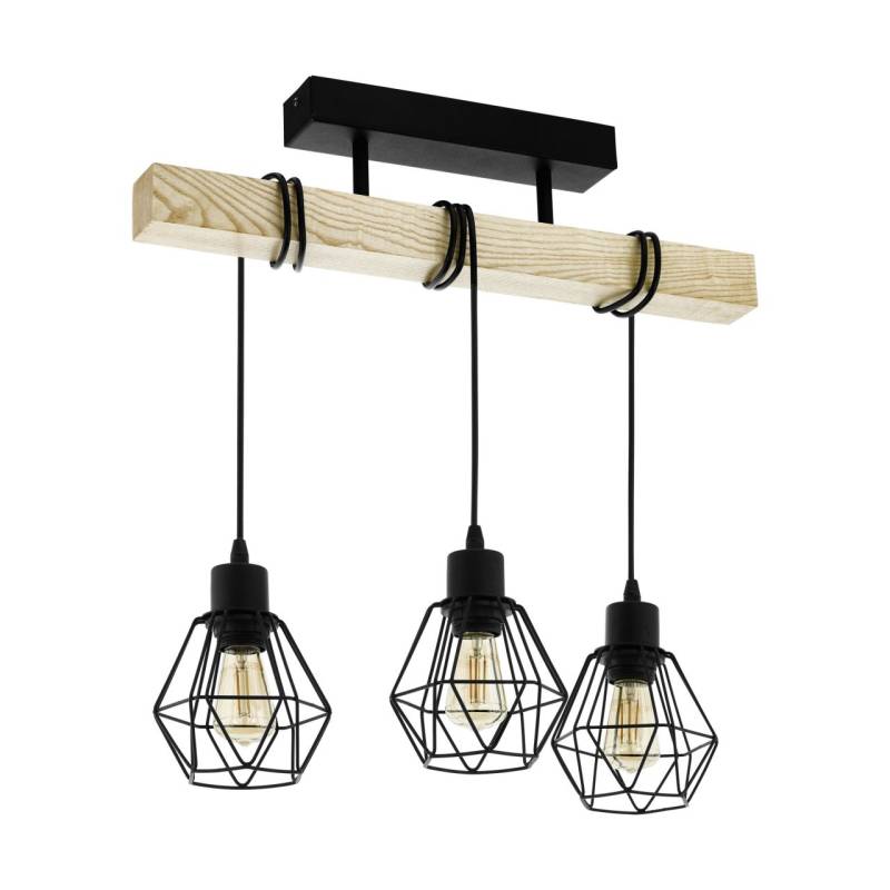 Eglo Pendelleuchte Townshend 5 schwarz-braun 55 x 20 cm E27 von EGLO