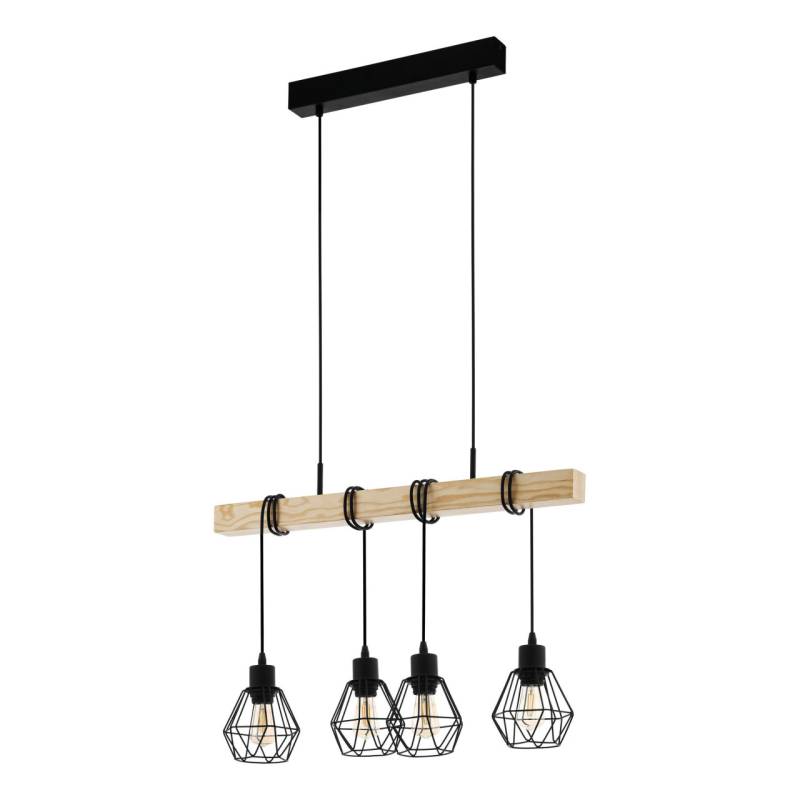 Eglo Pendelleuchte Townshend 5 schwarz holz 110 x 70 cm von EGLO