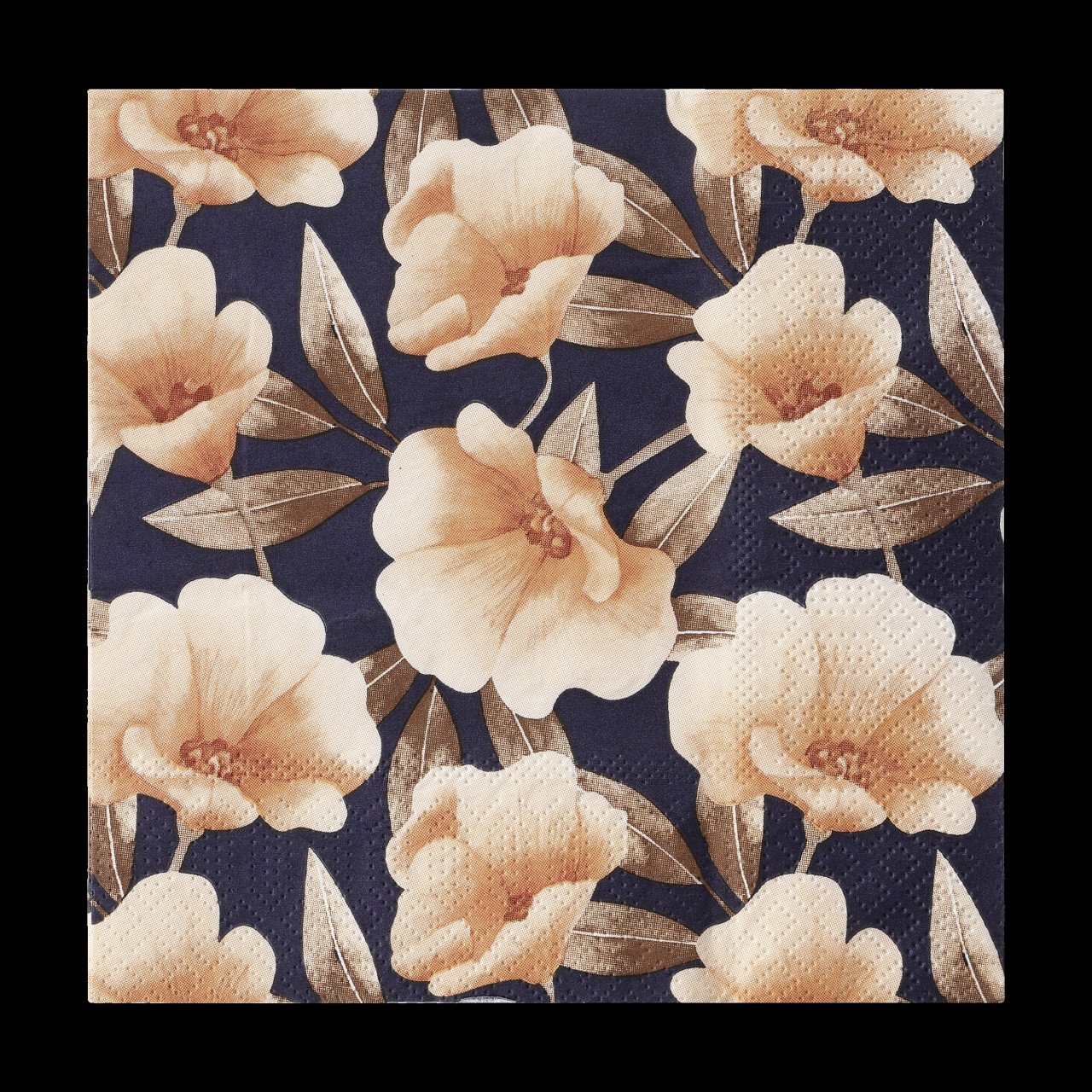Eglo Servietten Motiv Blüten Mahuli blau apricot 17 x 17 cm - 20er Pack von EGLO