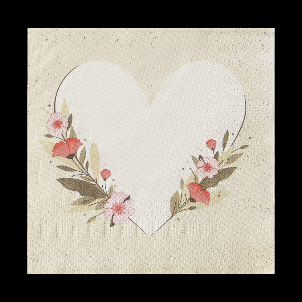 Eglo Servietten Motiv Herz Mahuli bunt 17 x 17 cm - 20er Pack von EGLO