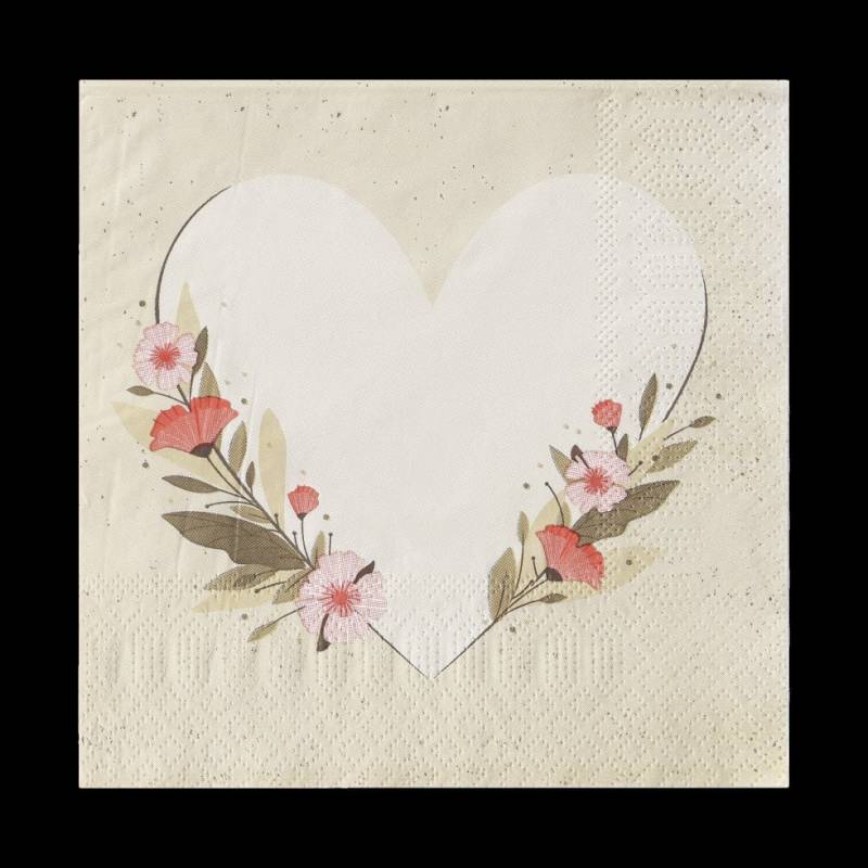 Eglo Servietten Motiv Herz Mahuli bunt 17 x 17 cm - 20er Pack von EGLO