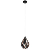 Eglo - gebraucht] Hängeleuchte Carlton Deckenlampe Pendelleuchte E27 schwarz kupfer ø 20,5 cm von EGLO