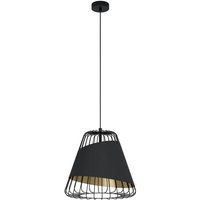 Gebraucht] Eglo Pendellampe Austell ø 43 Cm Schwarz Gold Metall Stoff Pendelleuchte Lampe B-Ware von EGLO