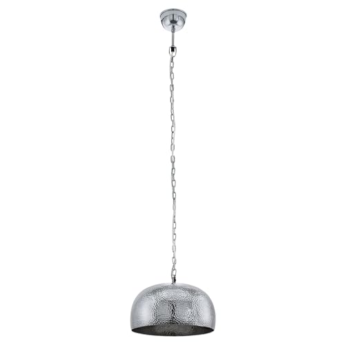 EGLO Pendelleuchte Esstisch Dumphry, Hängelampe in Schlagmetall-Optik für Wohnzimmer und Esszimmer, Esszimmerlampe aus Metall in Chrom, Lampe hängend mit E27 Fassung EGLO Pendelleuchte Esstisch Dumphry, Hängelampe in Schlagmetall-Optik für Wohnzimmer und Esszimmer, Esszimmerlampe aus Metall in Chrom, Lampe hängend mit E27 Fassung von EGLO