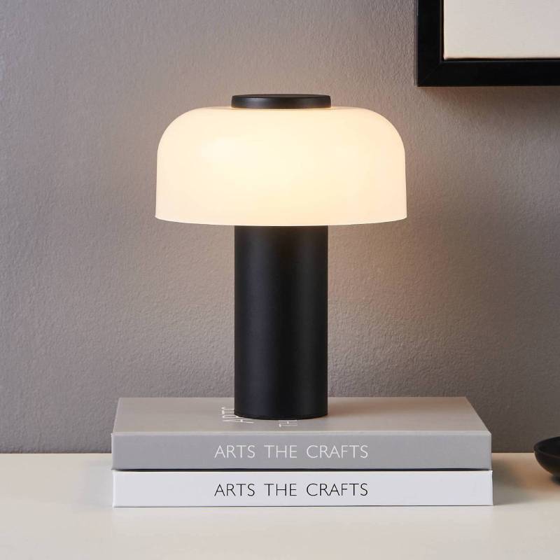 LED-Akku-Tischlampe Ponente, Ø 16 cm, schwarz/weiß, CCT von EGLO