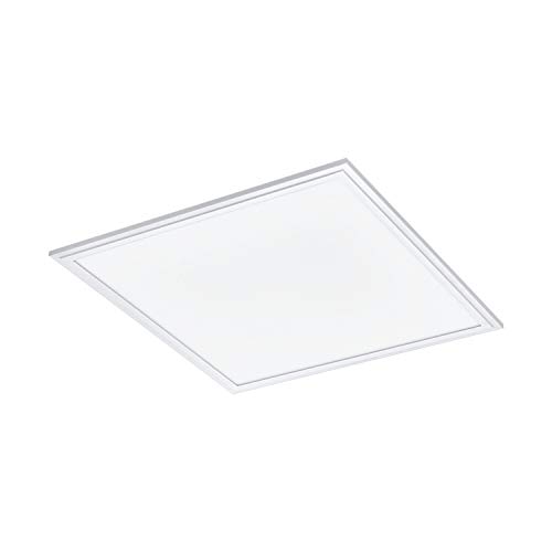 EGLO connect LED Panel Salobrena-C, 1 flammige Deckenlampe aus Alu und Kunststoff in Weiß, LED Deckenleuchte mit Fernbedienung, Lichtfarbe einstellbar (warmweiß – kaltweiß), RGB, dimmbar, L x B 45 cm von EGLO