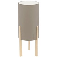 Nachttischlampe Holz Tischleuchte Wohnzimmerleuchte Textil Tischlampe grau, 1x E27 Fassung, DxH 16 x 40 cm Nachttischlampe Holz Tischleuchte Wohnzimmerleuchte Textil Tischlampe grau, 1x E27 Fassung, DxH 16 x 40 cm von EGLO