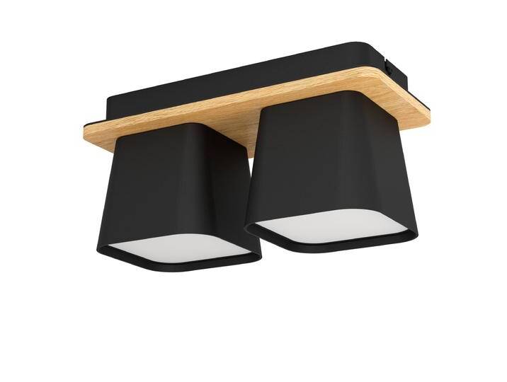 Deckenleuchte 2-flammig Schwarz/Stahl-Holz E27 - Ruscio Deckenleuchte 2-flammig Schwarz/Stahl-Holz E27 - Ruscio von EGLO