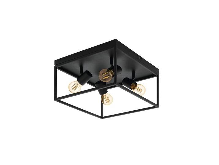 Deckenleuchte 4-flammig 36cm Schwarz/Stahl E27 - Siletina von EGLO