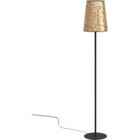 Stehlampe Castuera, nachhaltige Eck Standleuchte mit Rosen-Blüten, elegante Stehleuchte aus Metall in Schwarz und Papier in Gold, Lampe Wohnzimmer von EGLO