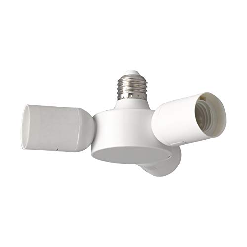 EGLO E27 Verteiler Rueda, 3 in 1 E27 Splitter aus Kunststoff in Weiß, Sockel Konverter, 1 flammig wird 3 flammig, Lampen Zubehör für hellere Beleuchtung, E27 Fassung von EGLO