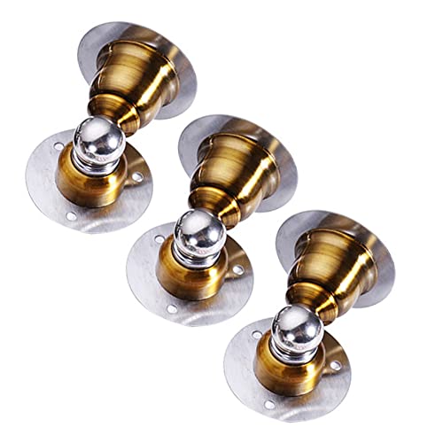 Magnetischer Türstopper, selbstklebend, Mini, ultrakurzer Türstopper aus Edelstahl zur Wandmontage mit Schrauben, Gold || Klebend, 77 mm(Yellow Bronze) von EGMEWDGF