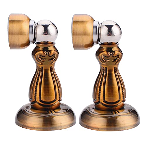 Magnetischer Türstopper aus Metall, Retro-Türstopper, Mehrzweck-Türpuffer for Boden und Wand, Schwarz||2 STK(Yellow Bronze) von EGMEWDGF