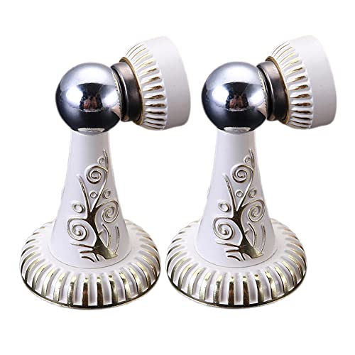Magnetischer Türstopper aus Metall, Wandmontage, Türstopper for Zuhause, Büro, Bodenmontage, Türpuffer aus Holz, 2 Stück, Weiß(Bianco) von EGMEWDGF