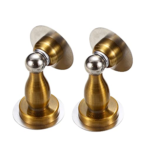 Magnetischer Türstopper aus Metall, stanzfrei, selbstklebend, for den Boden, Türstopper for Zuhause und das Büro, Wandtürpuffer, 2 Stück, Gelbbronze Magnetischer Türstopper aus Metall, stanzfrei, selbstklebend, for den Boden, Türstopper for Zuhause und das Büro, Wandtürpuffer, 2 Stück, Gelbbronze von EGMEWDGF