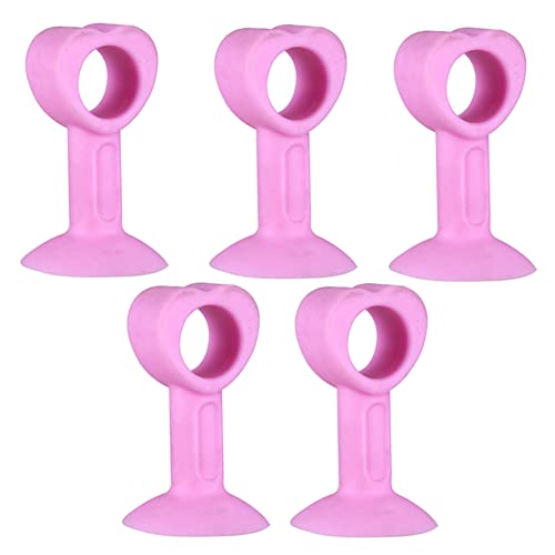 Türkeilstopper, Türstopper, Türstopper, Silikon-Türstopper, stanzfreier Türgriff, Stoßfänger, Gummipuffer, Türstopper for Badezimmer, 5 Stück-Rosa(Pink) von EGMEWDGF