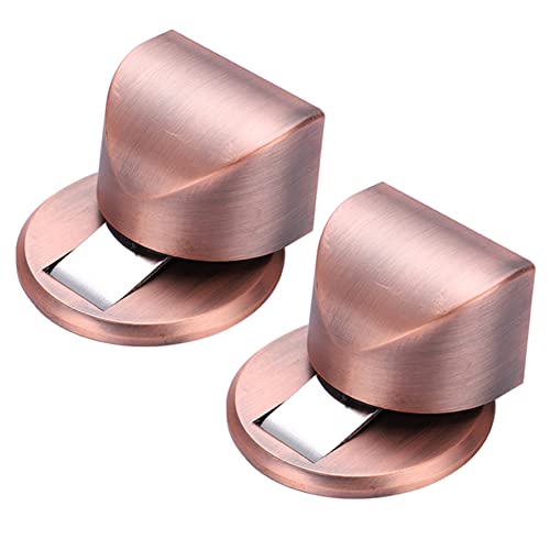 Türkeilstopper, Türstopper, Türstopper, magnetischer Türstopper, kompakter Bodentürstopper aus Zinklegierung, unsichtbarer Türstopper aus Metall for den Hausgebrauch-Gold||2 STK(Red Bronze) von EGMEWDGF