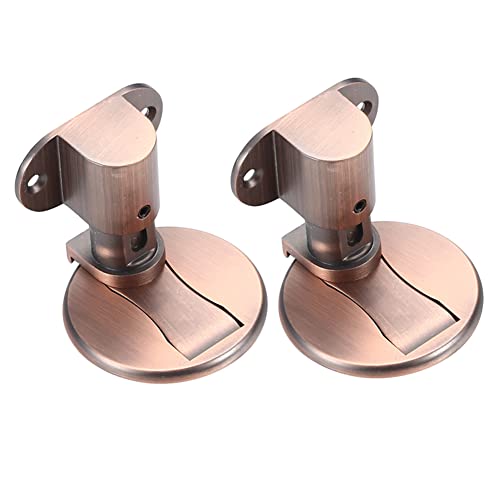 Verstellbarer unsichtbarer Türstopper, magnetischer Bodentürstopper aus Metall for Zuhause oder Hotel, 2 Stück, Gold(Red Bronze) von EGMEWDGF