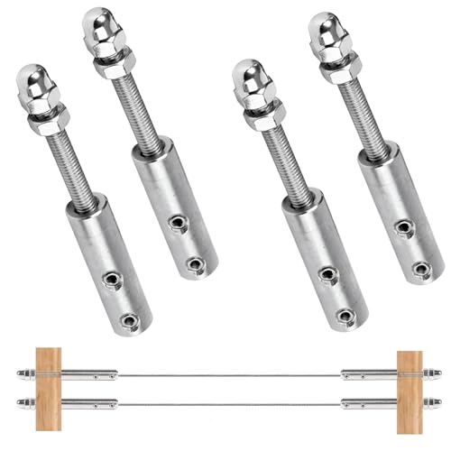 EGNGY 4 stück Seilspanner Edelstahl, Drahtseil Spanner, Drahtseilklemme 3mm für Geländerfüllung, für Drahtseil 3 mm zur Befestigung Abspannung von Drahtseilen Rostfrei EGNGY 4 stück Seilspanner Edelstahl, Drahtseil Spanner, Drahtseilklemme 3mm für Geländerfüllung, für Drahtseil 3 mm zur Befestigung Abspannung von Drahtseilen Rostfrei von EGNGY