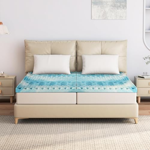 EGO HOME Topper 140x200cm, 6cm Höhe 7 Zonen matratzen Topper aus Schaumstoff, CertiPUR EU Zertifiziert, matratzentopper 140x200cm Ohne Bezug für Boxspringbett Matratzen Schlafsofa von EGO HOME