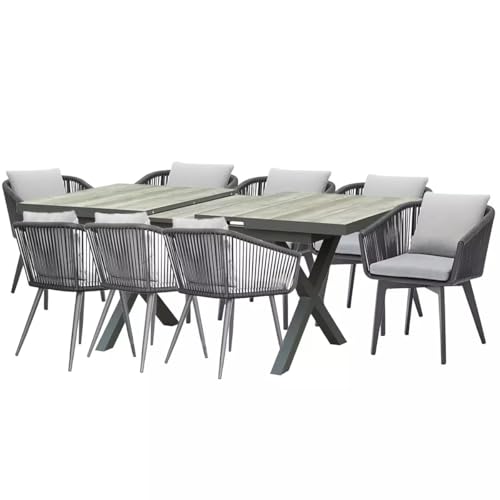 EGO INTERIORS Möbelset für 8 Personen, Garten oder Terrasse, Aluminium, ausziehbarer Tisch mit Steinplatte, Seilgeflecht, Maldives EGO INTERIORS Möbelset für 8 Personen, Garten oder Terrasse, Aluminium, ausziehbarer Tisch mit Steinplatte, Seilgeflecht, Maldives von EGO INTERIORS